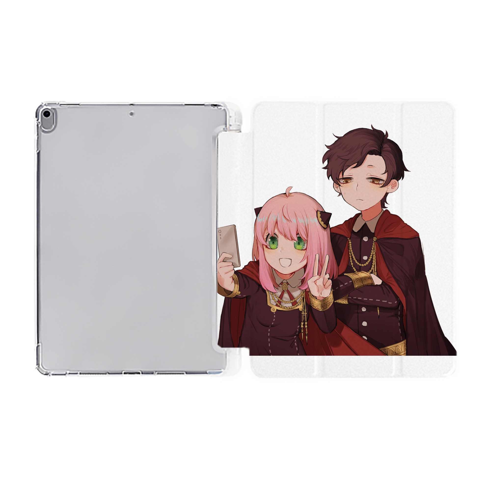 （画像用） SPY×FAMILY间谍家家酒 IPad ケース ペン収納付き 三つ折りスタンド PUレザー×シリコン 対応機種9.5/10.5/10.9インチ